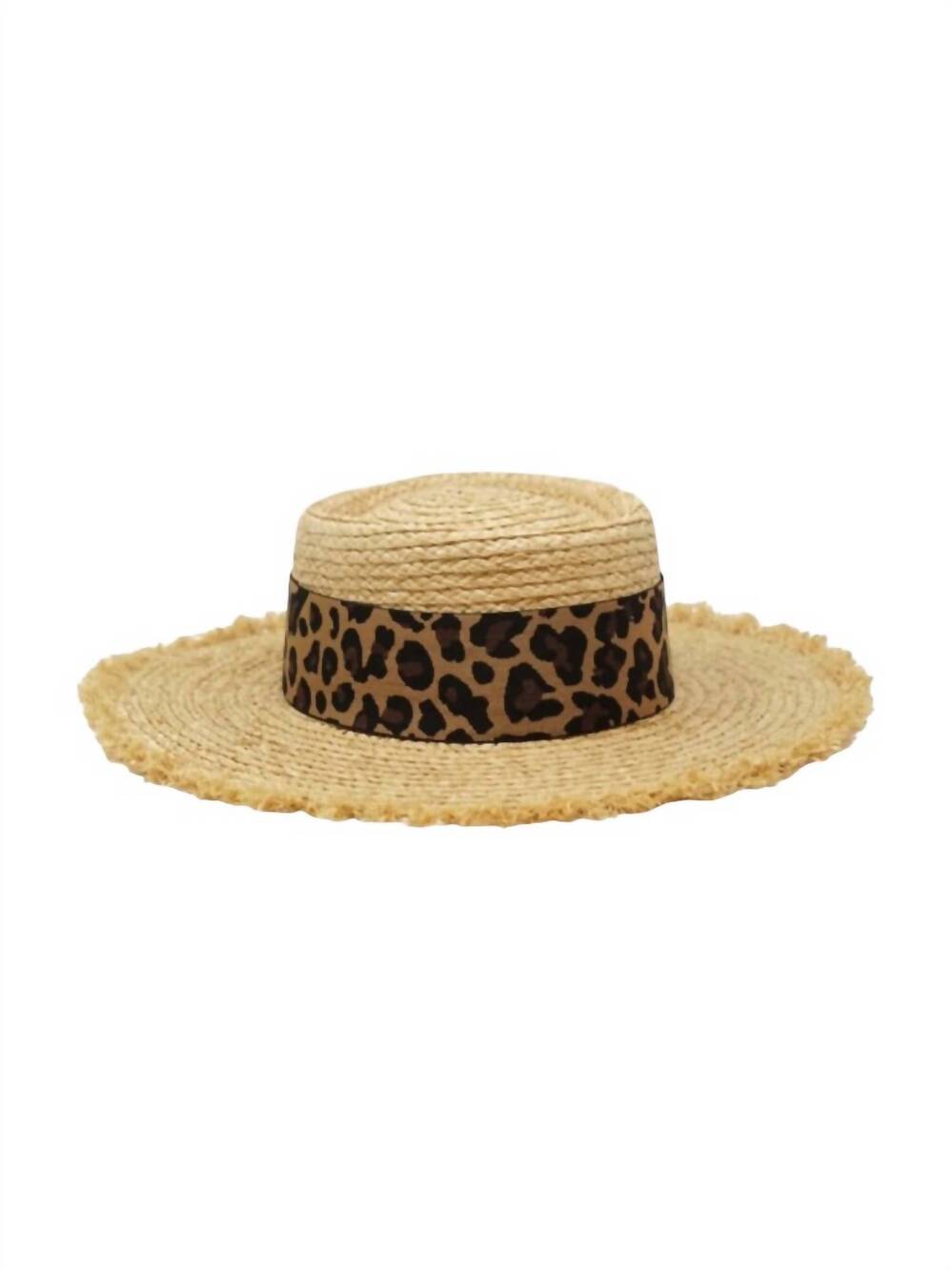 NEW OLIVE & PIQUE women's cabo straw hat in leopard